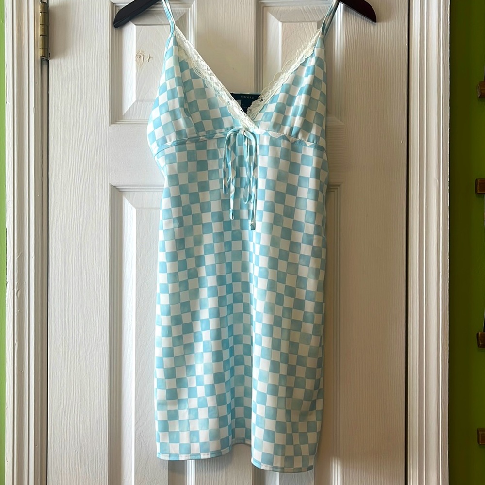 Forever 21 Blue & White Checkered Sundress